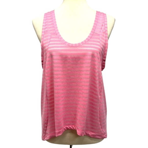 Zyia Active Pink Nimbus Split Back Yellow Athletic Tank Top Women’s Large - Picture 4 of 12